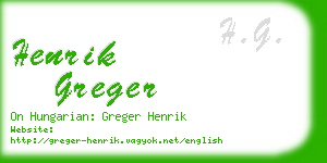 henrik greger business card